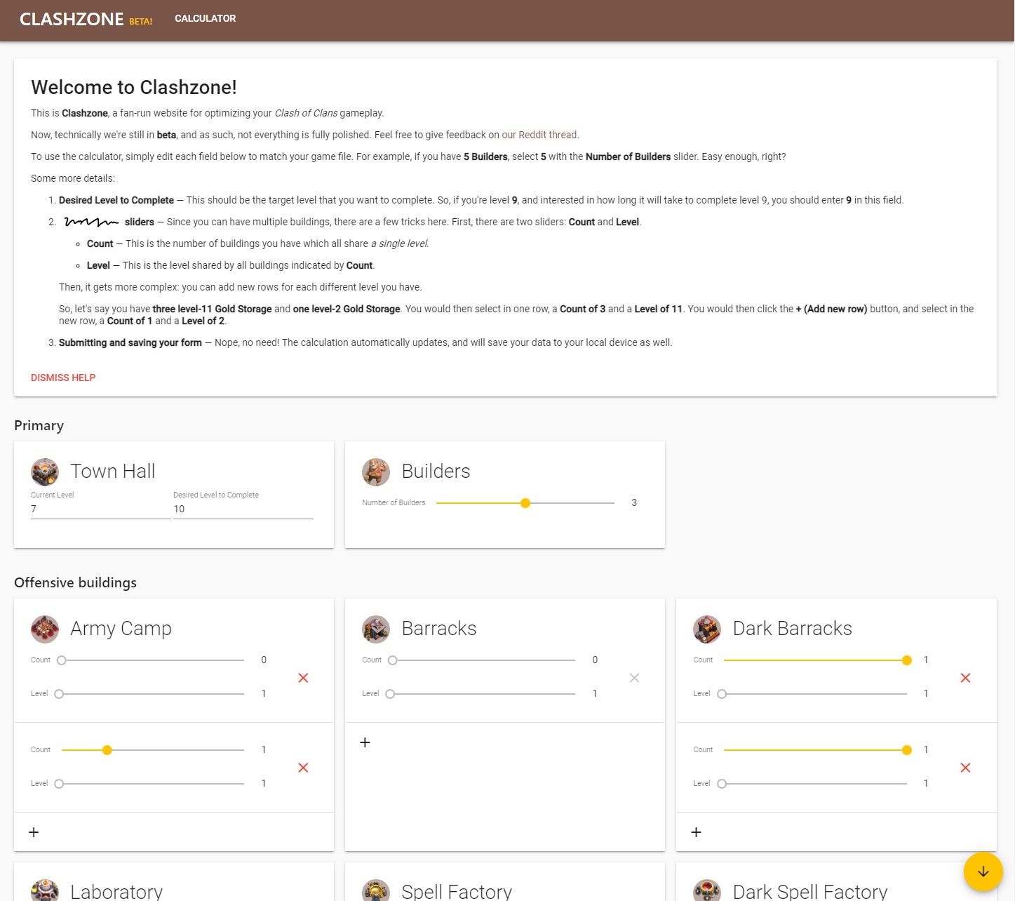 The landing page itself is the calculator, with a length explanation before diving into the interface